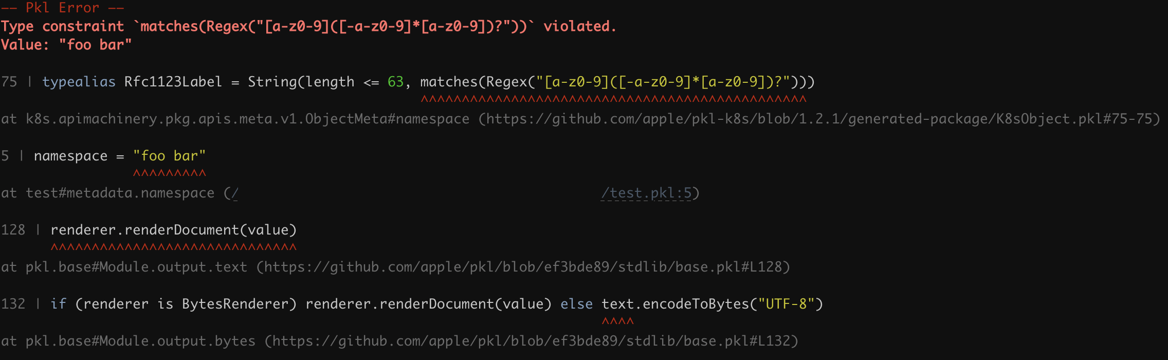 syntax highlighted output